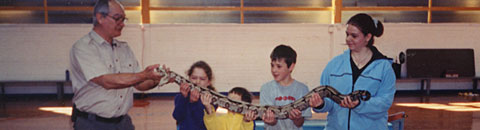 Students with snake